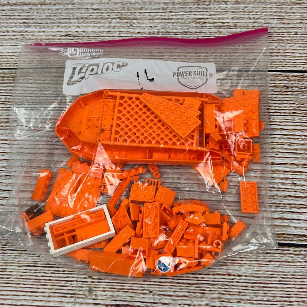 LEGO City Coast Guard Orange Boat Hull and Assorted Bricks Bulk Lot 6.4oz - Picture 2 of 3